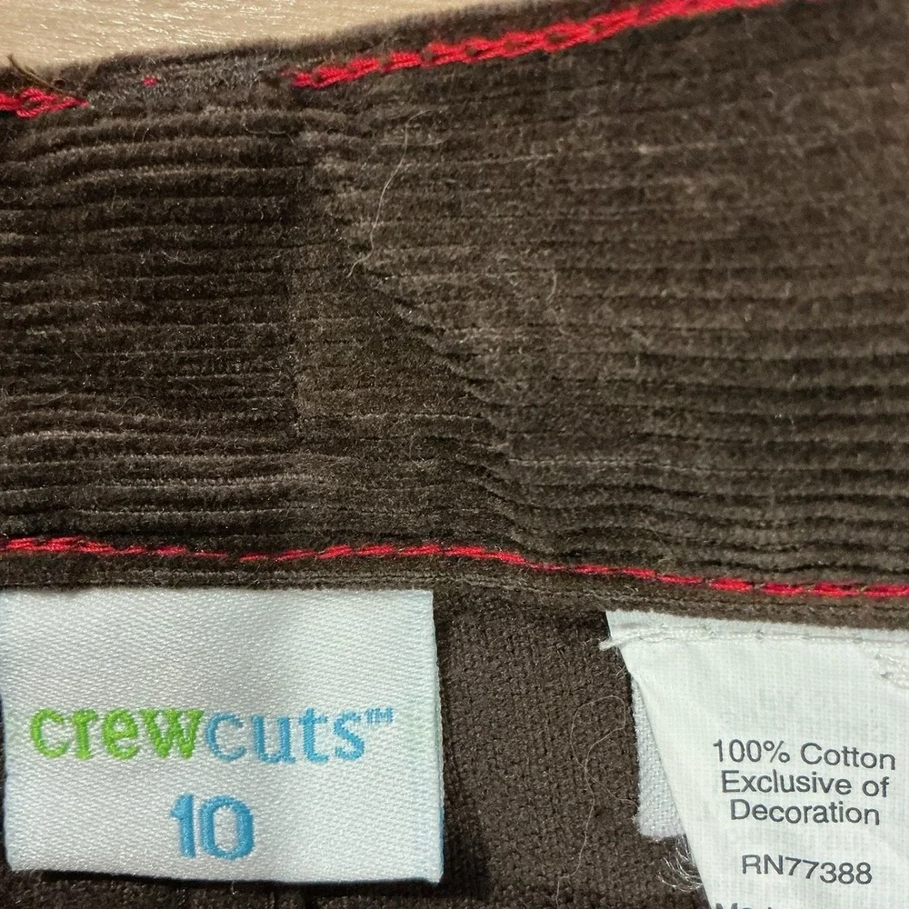 Crewcuts J.Crew Kids‎ Corduroy Pants Sz 10 Brown Embroidered Ducks Dogs Hunting